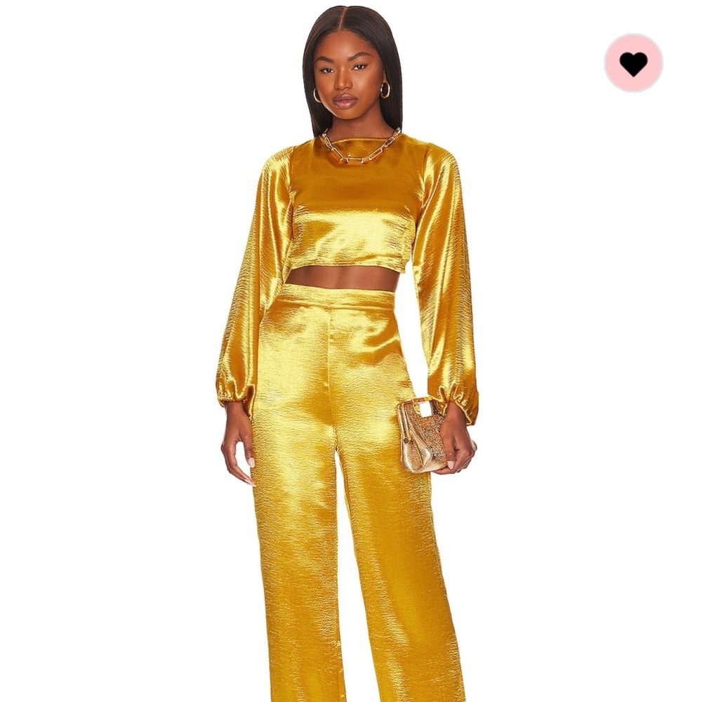 Lovers + Friends Britt Pant in Prosecco Gold